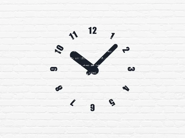 Concepto de línea de tiempo: Reloj en el fondo de la pared —  Fotos de Stock