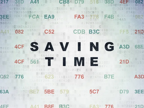 Tid koncept: sparar tid på Digital Data papper bakgrund — Stockfoto