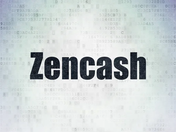 Blockchain koncept: Zencash na digitální Data papírové pozadí — Stock fotografie