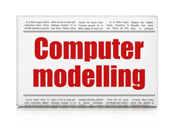 Conceito de ciência: manchete do jornal Computer Modelling — Fotografia de Stock