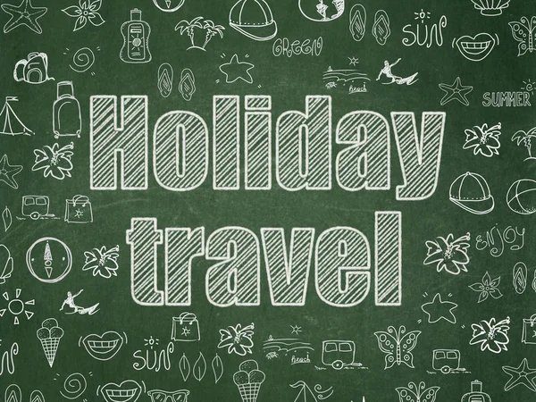 Travel concept: Holiday Travel on School board background