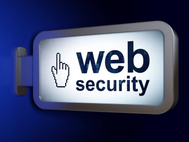 Web geliştirme kavramı: Web güvenlik ve fare imleç billboard arka plan