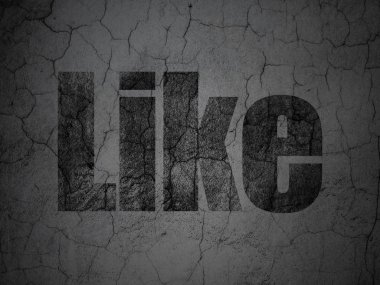 sosyal network kavramı: grunge duvar arka planda seviyorum