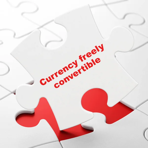 Banking concept: Currency freely Convertible on puzzle background