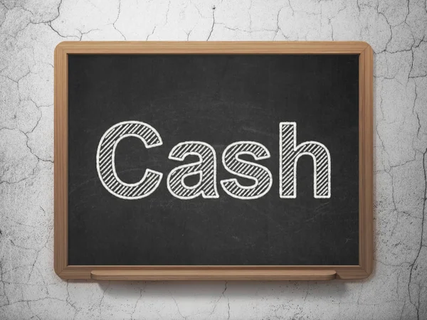 Conceito bancário: Cash on chalkboard background — Fotografia de Stock