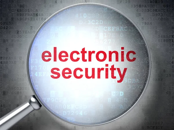 Veiligheidsconcept: elektronische beveiliging met optisch glas — Stockfoto