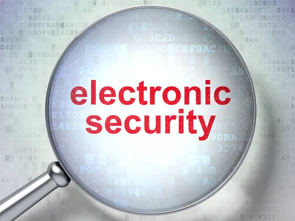 Concetto privacy: sicurezza elettronica con vetro ottico — Foto Stock