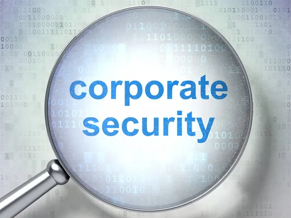 Bescherming concept: Corporate Security met optisch glas — Stockfoto