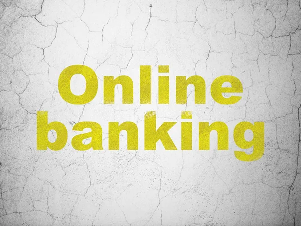 Концепция финансирования: Интернет-банкинг на стене — стоковое фото