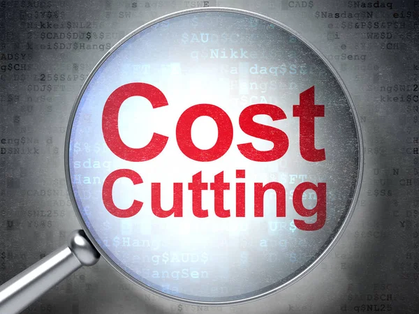 Business concept: Cost Cutting with optical glass