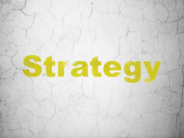 Concetto di business: strategia sullo sfondo della parete — Foto Stock