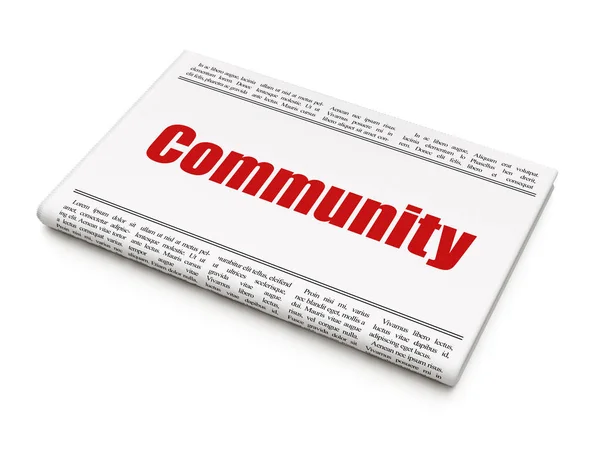 Concetto di social network: titolo del giornale Community — Foto Stock