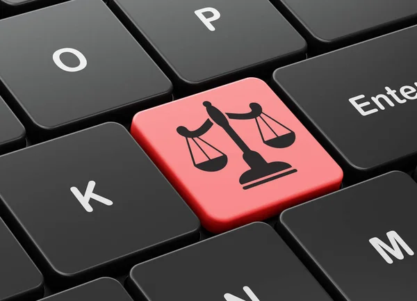 Law concept: Scales on computer keyboard background — Stock Photo, Image