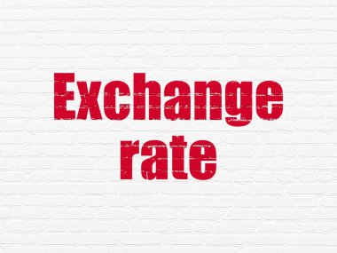 Bankacılık kavramı: Döviz kuru duvar arka plan üzerinde