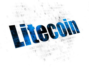 Cryptocurrency kavramı: Litecoin dijital arka plan üzerinde