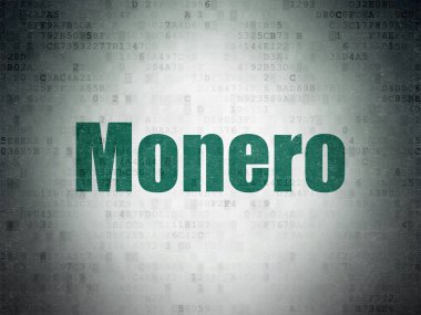 Cryptocurrency kavramı: dijital veri kağıt arka plan üzerinde Monero