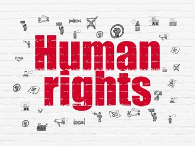 Siyasi kavram: insan hakları duvar arka plan üzerinde