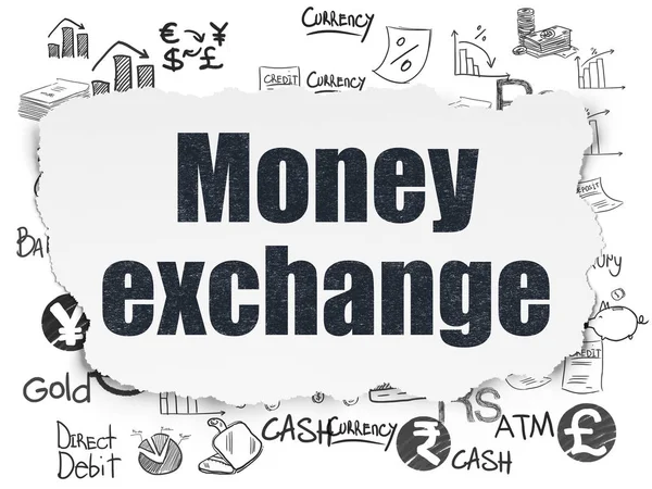 Banking concept: Money Exchange on Torn Paper background — Stock Photo, Image