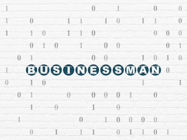 ビジネスコンセプト:壁の背景にビジネスマン — ストック写真