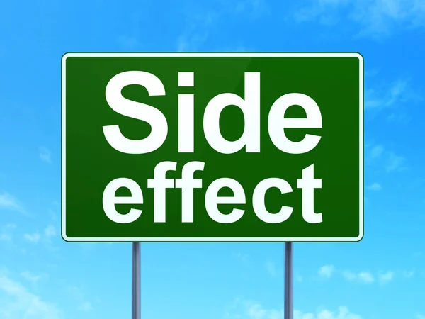 Geneeskunde concept: Side Effect op weg teken achtergrond — Stockfoto