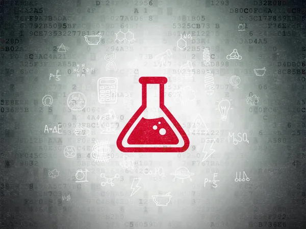 Conceito de ciência: Flask on Digital Data Paper background — Fotografia de Stock