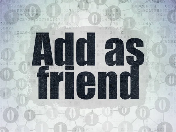 Conceito de mídia social: Adicionar como amigo em fundo de papel de dados digitais — Fotografia de Stock