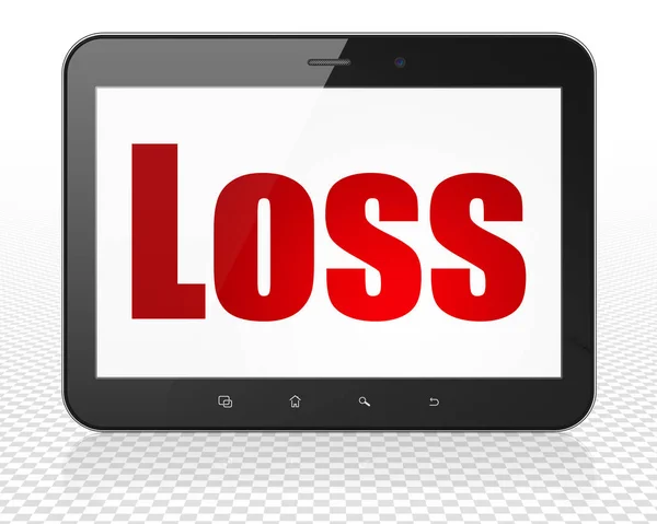 Finance concept: Tablet Pc Computer with Loss on display — Stock Photo, Image