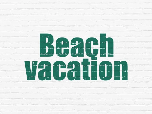 Tourism concept: Beach Vacation on wall background — Stock Photo, Image