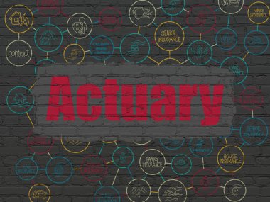 Sigorta kavramı: Actuary duvar arka plan üzerinde
