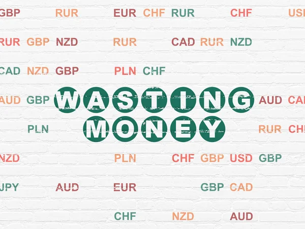 Money concept: Wasting Money on wall background