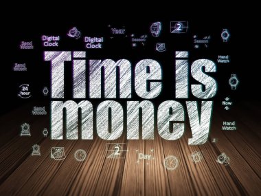 Zaman kavramı: vakit nakittir grunge karanlık odada