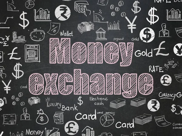 Money concept: Money Exchange on School board background