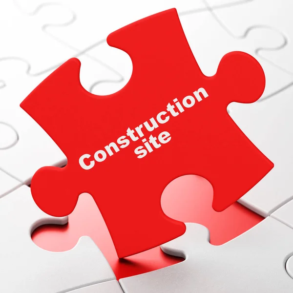 Building construction concept: Construction Site on puzzle background — Stock Photo, Image