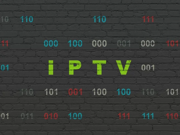 Concepto de diseño web: IPTV sobre fondo de pared —  Fotos de Stock