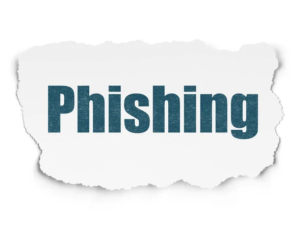 Concepto de protección: Phishing sobre fondo de papel desgarrado — Foto de Stock