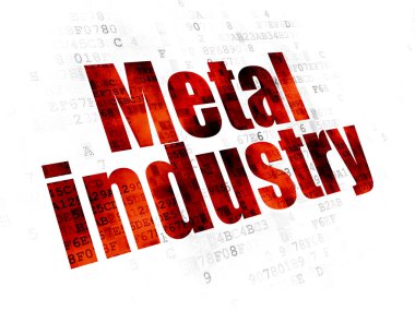 Endüstri kavramı: dijital arka plan üzerinde Demir Çelik Metal Sanayi