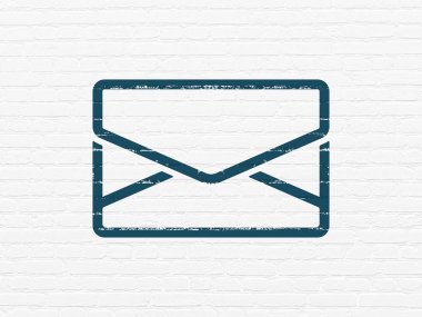 iş kavramı: duvar arka plan üzerinde e-posta