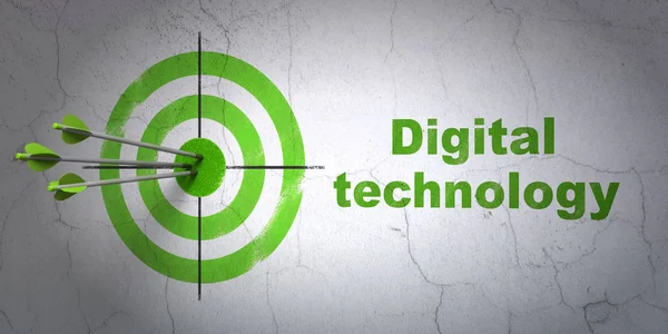 Information concept: target and Digital Technology on wall background — Stock Photo, Image