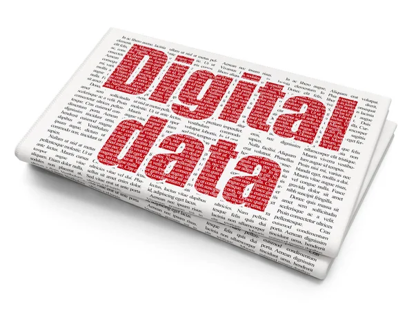 Concepto de información: Datos digitales sobre los antecedentes periodísticos —  Fotos de Stock