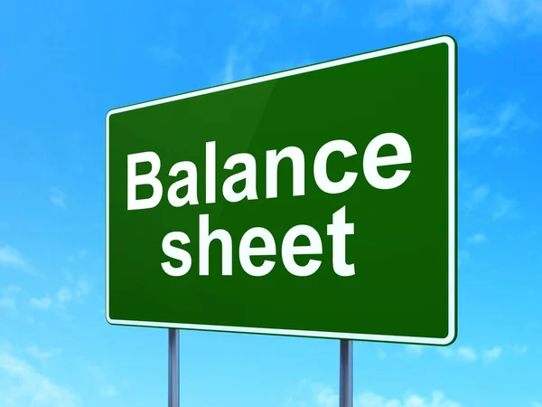 Money concept: Balance Sheet on road sign background