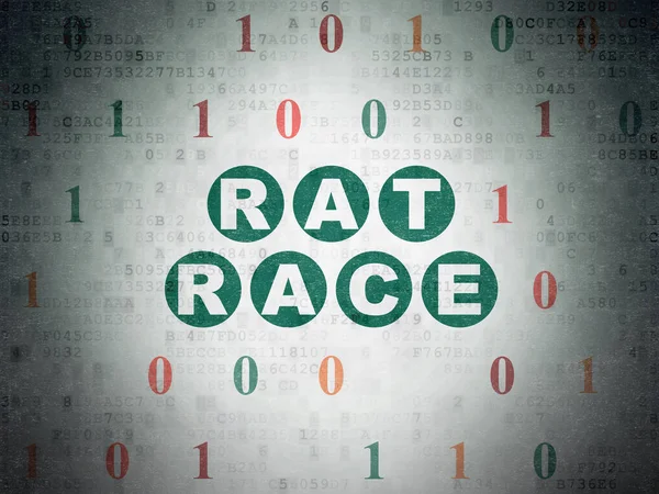 Concepto de negocio: Rat Race en el fondo del documento de datos digitales — Foto de Stock