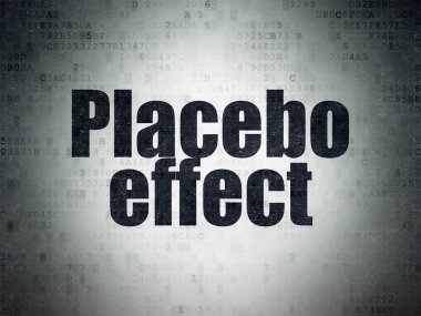Sağlık kavramı: dijital veri kağıt arka plan üzerinde plasebo etkisi