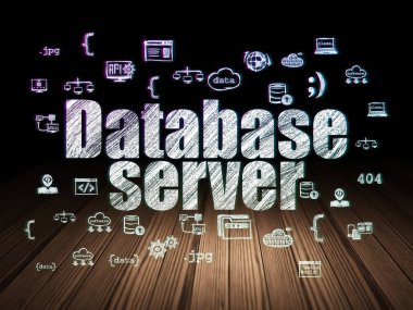 Yazılım kavramı: grunge karanlık odada veritabanı sunucusu