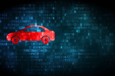 Tatil kavramı: dijital arka plan üzerinde araba