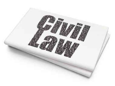 Hukuk kavramı: Medeni Hukuk boş gazete arka plan üzerinde