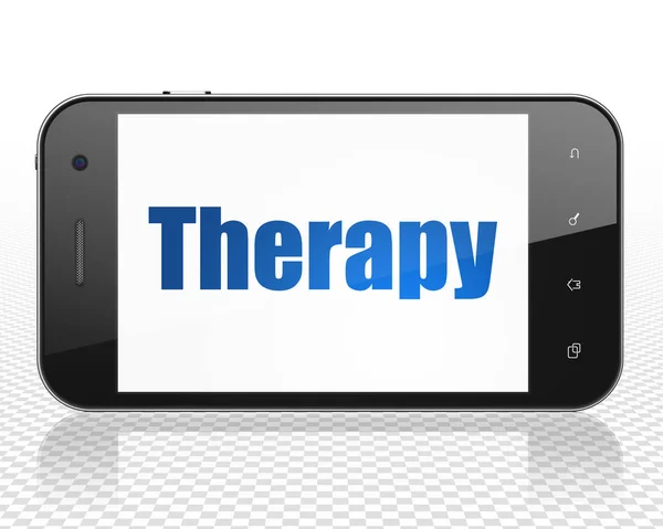 Concepto de salud: Smartphone con Terapia en pantalla — Foto de Stock