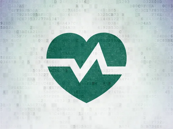 Concetto di medicina: Heart on Digital Data Paper background — Foto Stock