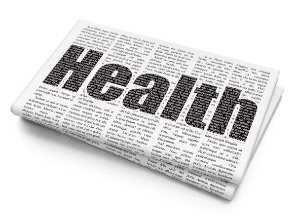 Концепція здоров'я: здоров'я на фоні газети — стокове фото