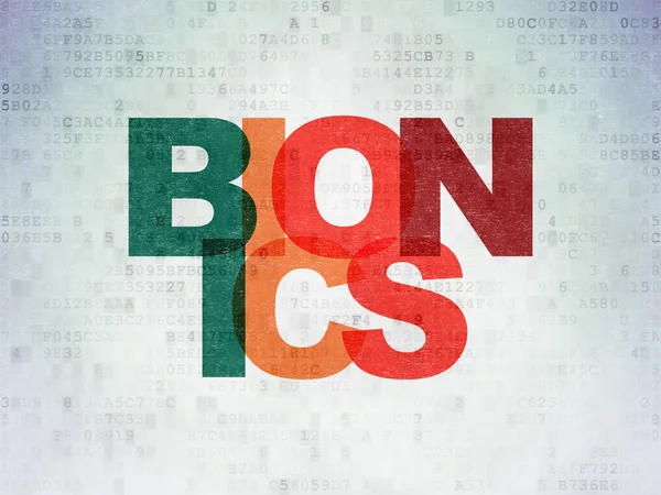 Vetenskapen koncept: Bionics på Digital Data papper bakgrund — Stockfoto