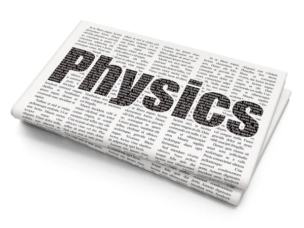Education concept: Physics on Newspaper background — Stock Photo, Image